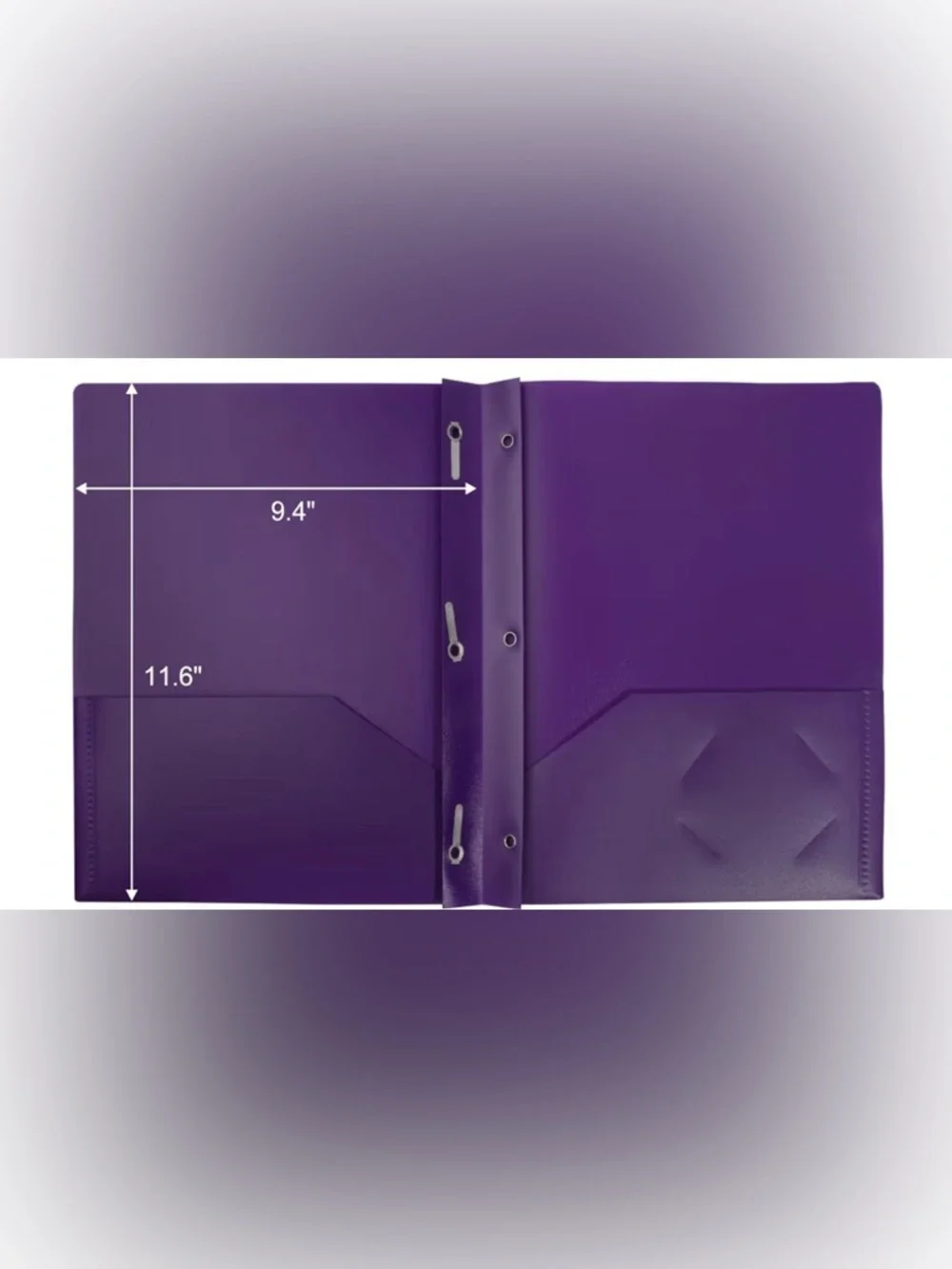 Purple 3-Ring Folder with Pockets